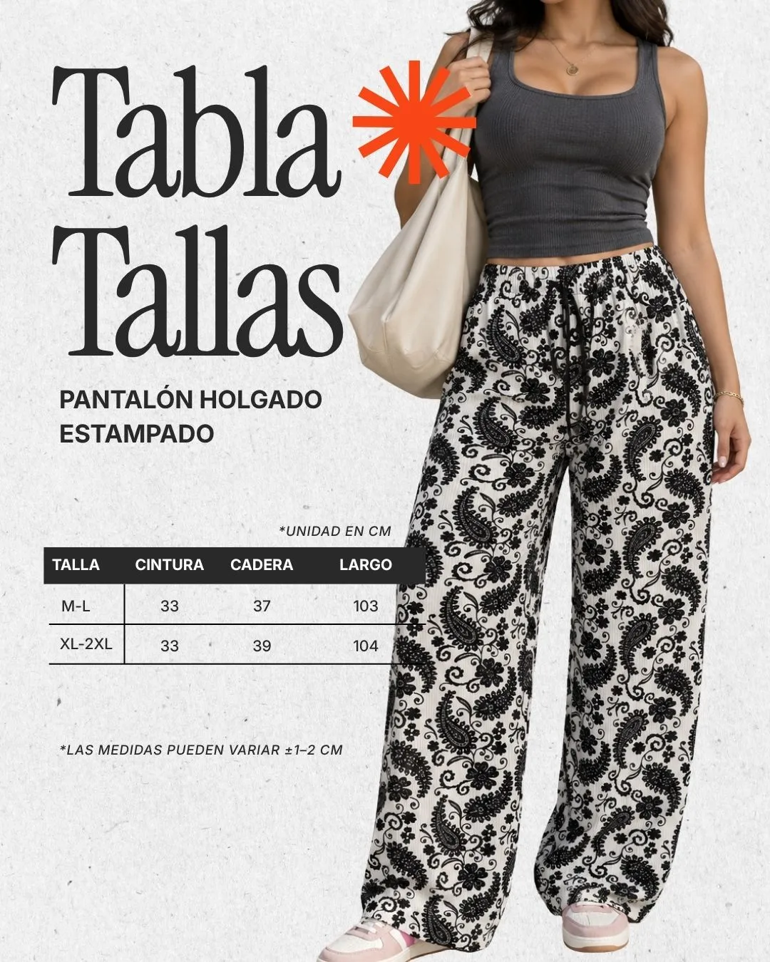 AD2621 Pantalón estampado 15247